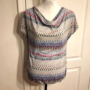 EUC!!! Sonoma Multicolored Drop Neck Blouse